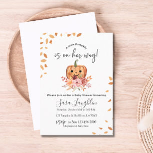Invitation Rustic Autumn Citrouille Baby shower d'automne