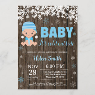 Invitation Rustic Baby son froid dehors Baby shower garçon