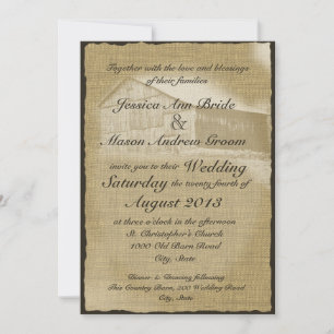Invitation Rustic Barn Mariage