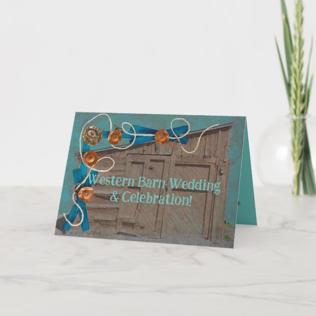 Invitation Rustic Barn mariage & réception même emplacement (Devant)