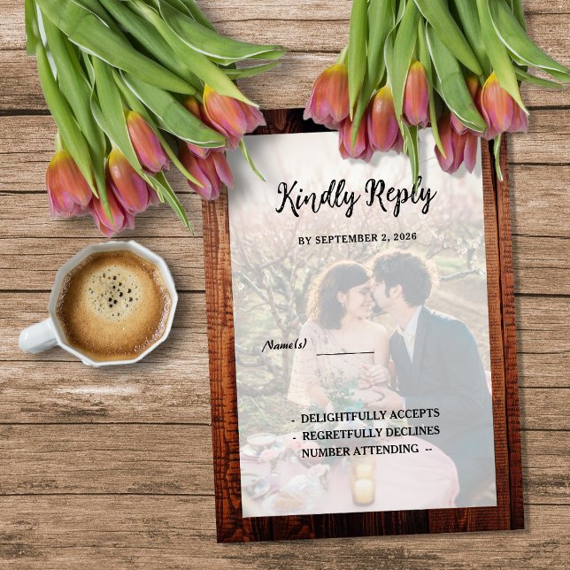 Invitation Rustic barn wood photo country RSVP (Rustic barn wood photo country RSVP Invitation. For your rustic country wedding.)