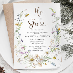 Invitation Rustic Bee Fleur sauvage genre révéler l'invitatio