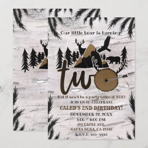 Invitation Rustic Birch Outdoor Wilderness 2° anniversaire