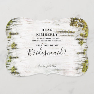 Invitation Rustic Birch Serez-Vous Ma Femme D'Accueil