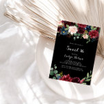Invitation Rustic Black Botanical Sweet 16 Anniversaire<br><div class="desc">Cette invitation rustique à la fête de 16 ans,  de couleur botanique noire,  est parfaite pour un anniversaire classique. Le design est composé de fleurs bordeaux,  rouges,  navy,  bleues et rousses rayonnantes et gracieuses peintes à la main dans un arrière - plan noir,  inspirant beauté naturelle.</div>