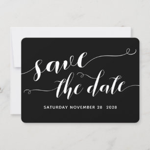 Invitation Rustic Blacksmith Calligraphy Mariage Date de sauv