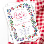 Invitation Rustic Boho Berry Sweet été 21e anniversaire<br><div class="desc">Juste à temps pour l'été 2024, notre toute nouvelle collection Summer Berry Bliss. L'Americana rouge, blanc et bleu rencontre Boho Chic. Fraises, framboises et bleuets sur un arrière - plan blanc créent une ambiance patriotique dans ce design botanique de baies. Berry Sweet est écrit dans un script rouge ludique et...</div>