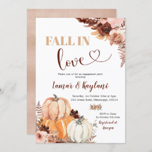 Invitation Rustic Boho Citrouille Tombe Dans L'Amour Partie E