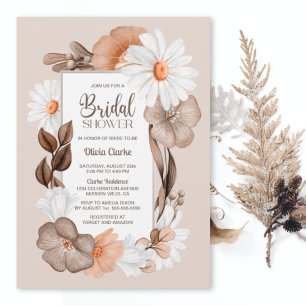 Invitation Rustic Boho Fall Floral Bridal Shower