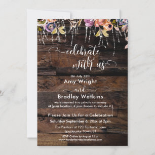 Invitation Rustic Boho Floral fêter avec nous Réception