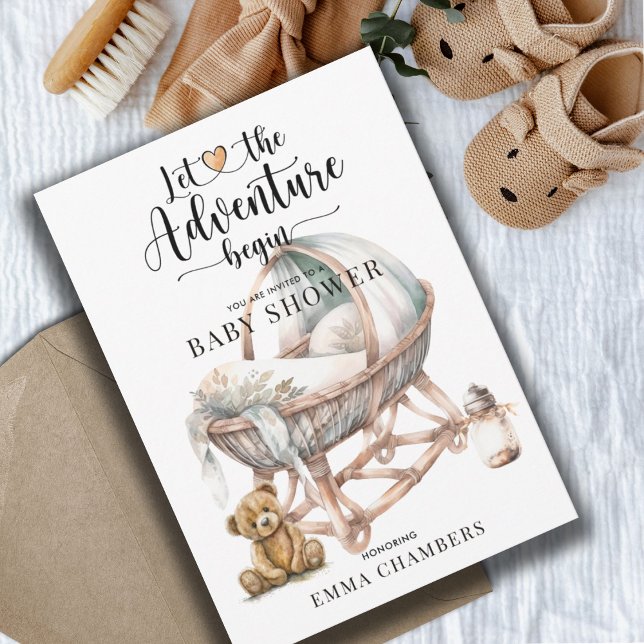 Invitation Rustic Boho Nursery Baby shower Genre Neutre (Créateur téléchargé)
