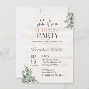 Invitation Rustic Botanical Surprise Retraite Party