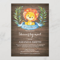Rustic Boy Lion Baby shower par courrier