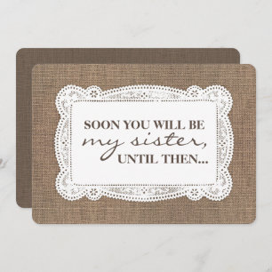 Invitation Rustic Burlap Bridesmaid / Maid of Honor Proposal