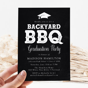 Invitation Rustic Chalkboard Jardin BBQ Graduation Party