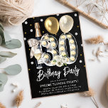 Invitation Rustic Chic 30e anniversaire<br><div class="desc">Faites de votre fête du 30e anniversaire une fête inoubliable avec nos élégantes invitations! Avec un arrière - plan rustique en damier et des éléments de charme comme des ballons d'or, du champagne, des flûtes, des confettis et un feu d'artifice "30", vos invitations donneront le ton à une fête mémorable....</div>