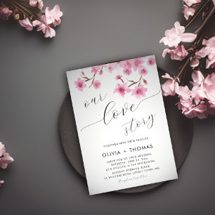 Invitation Rustic Chic Cherry Blossoms Our Love Story Mariage