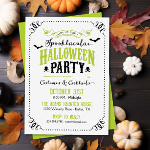 Invitation Rustic Chic Spooktacular Parti d'Halloween