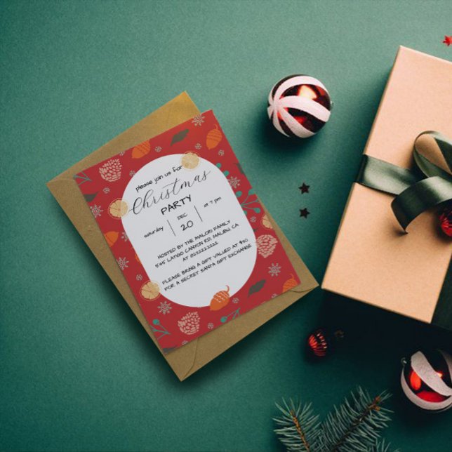 Invitation Rustic Christmas Nature Pattern (Créateur téléchargé)