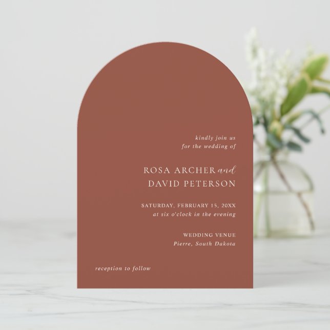 Invitation Rustic Copper Editorial Modern Wedding (Debout devant)