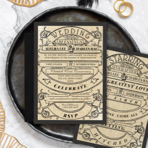 Invitation Rustic Cottagecore Typographie Mariage de billet