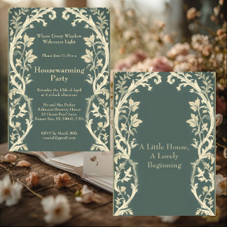 Invitation Rustic Cottagecore William Morris Art Housewarming