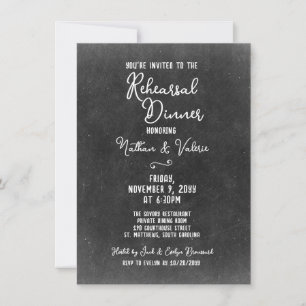 Invitation Rustic Country Chalkboard Dîner de répétition d'au