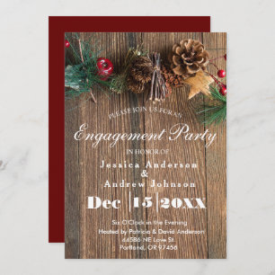 Invitation Rustic Country Christmas Engagement Party