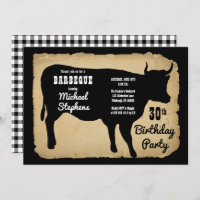 Rustic Country Cow 30th Birthday Party Barbeque