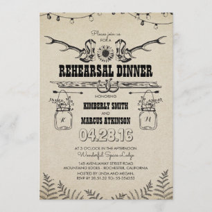 Invitation Rustic Country Cowboy Bottes Dîner De Répétition