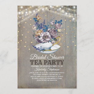 Invitation Rustic Country Fête des mariées Tea Party