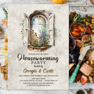 Invitation Rustic Country Fleurs sauvages Fête de réchauffeme