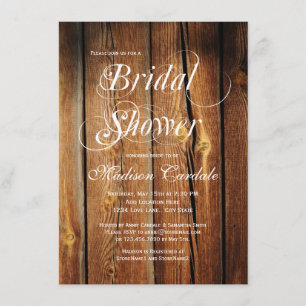 Invitation Rustic Country Grange Bois Bridal Douche Invitatio