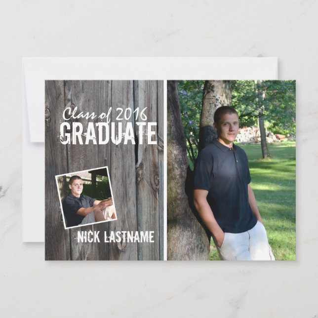 Invitation Rustic Country Grange Graduation (Devant)