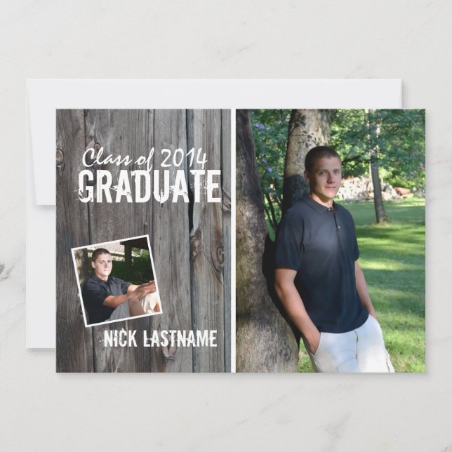 Invitation Rustic Country Grange Graduation (Devant)