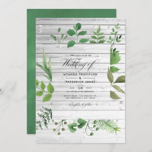Invitation Rustic Country Grange Verdure Mariage Photo