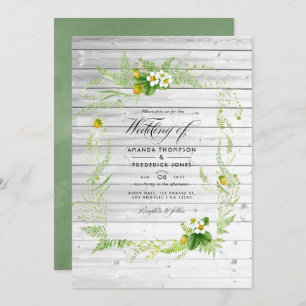 Invitation Rustic Country Grange Verdure Mariage Photo
