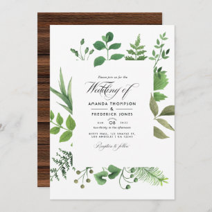 Invitation Rustic Country Grange Verdure Mariage Photo