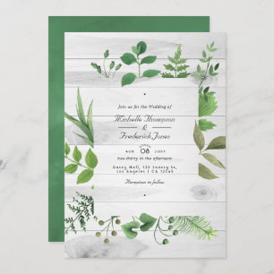 Invitation Rustic Country Grange Verdure Mariage Photo Invita