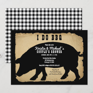 Invitation Rustic Country Hog I DO BBQ Douche de couple