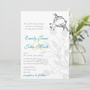 Invitation Rustic Country Hummingbird Kiss Inséparable Mariag
