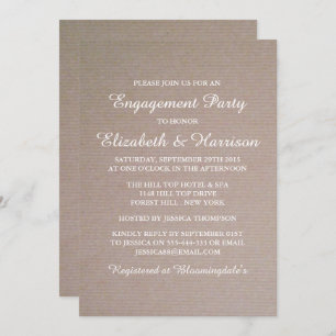 Invitation Rustic Country Kraft Engagement Party ou douche