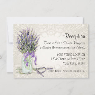 Invitation Rustic Country Mason Jar Lace n Lavender Floral