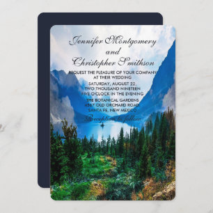 Invitation Rustic Country Mountains Pittoresque Nature Mariag