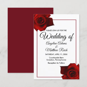 Invitation Rustic Country Rose Classy Floral Mariage