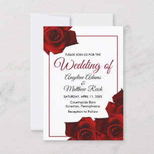 Invitation Rustic Country Rose Classy Floral Mariage Invitat