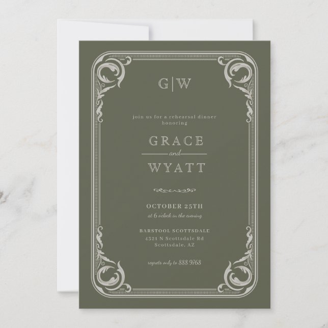 Invitation Rustic Country Western Rehearer Dîner (Devant)