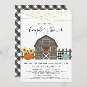 Invitation Rustic Couples Douche Automne Pays Annonce Invitat