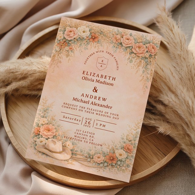 Invitation Rustic Cowgirl Garden Arch Wedding (Créateur téléchargé)