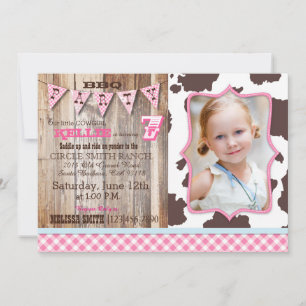 Invitation Rustic Cowgirl Western Thème Anniversaire Invitati